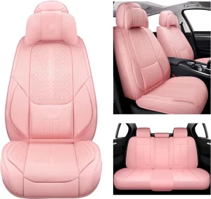 NS YOLO Full Coverage Faux Leather Car Seat Covers Universal Fit for Cars,SUVs and Pick-up Trucks with Waterproof Leatherette in Auto Interior Accessories
